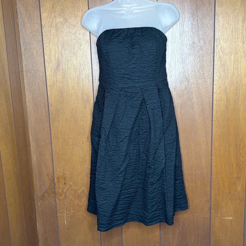 J.Crew‎ Dress Womens 10 Strapless Black Textured Chic Preppy Party Sophisticated